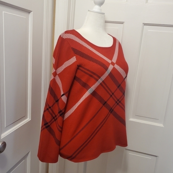 Chelsea & Theodore Plaid Print Sweater Size Large, Business Casual - Picture 5 of 9